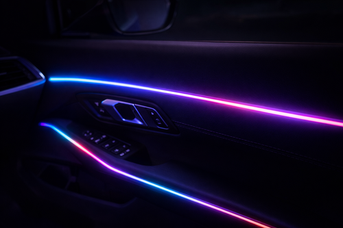 6-Piece Acrylic RGB Car Ambient Light – App Control, Music Sync, Dashboard & Door LED Strips