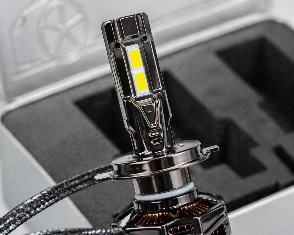 Ultra Bright LED Headlight Bulbs Kit – 5000W High Power, Cool White Beam, Long Range Visibility, Universal Car Headlights