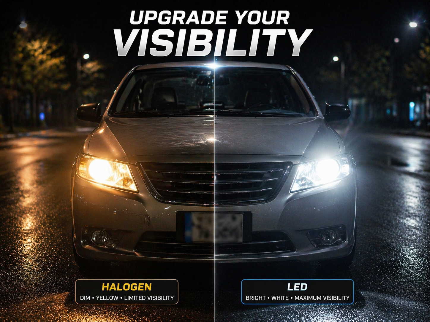 Ultra Bright LED Headlight Bulbs Kit – 5000W High Power, Cool White Beam, Long Range Visibility, Universal Car Headlights