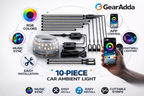 10-Piece Acrylic RGB Car Ambient Light Kit – App Control, Music Sync, Dashboard, Doors & Footwell LED Interior Lights