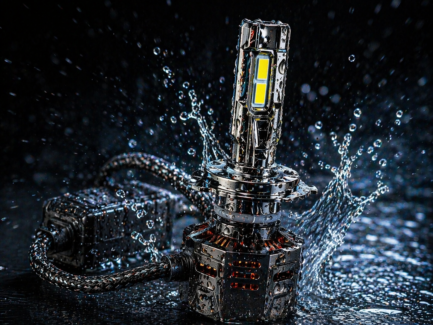 Ultra Bright LED Headlight Bulbs Kit – 5000W High Power, Cool White Beam, Long Range Visibility, Universal Car Headlights
