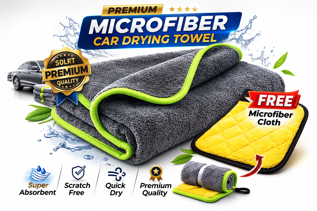 Premium Microfiber Car Drying Towel – Ultra Absorbent Large Car Wash Towel with FREE Mini Microfiber Cloth