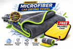 Premium Microfiber Car Drying Towel – Ultra Absorbent Large Car Wash Towel with FREE Mini Microfiber Cloth