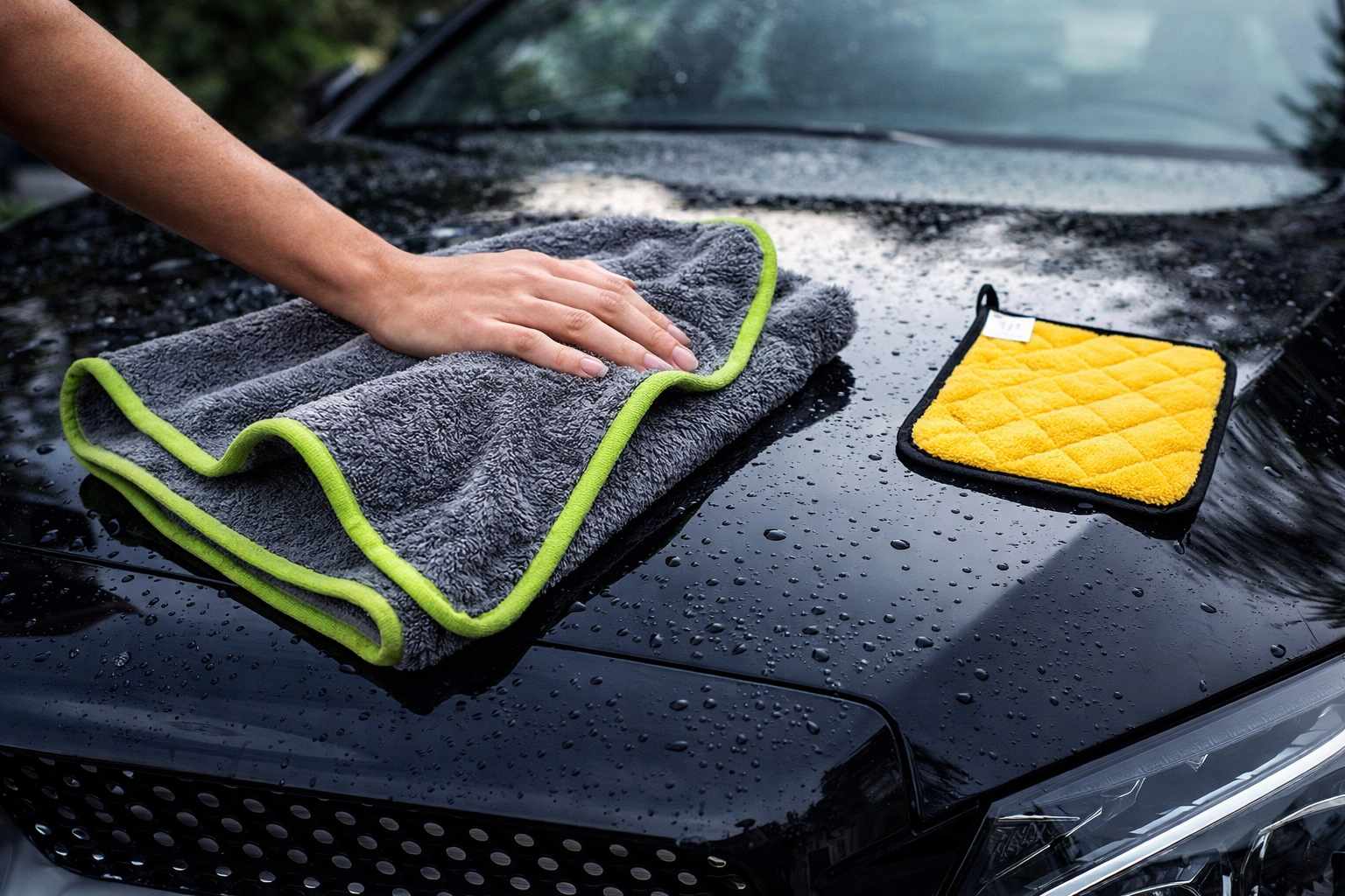 Premium Microfiber Car Drying Towel – Ultra Absorbent Large Car Wash Towel with FREE Mini Microfiber Cloth