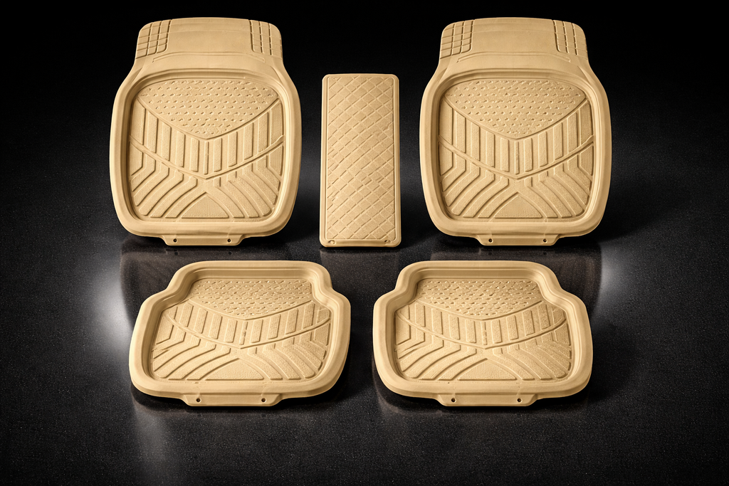 Universal Premium Rubber Car Floor Mats Set (5 Pcs) – Anti-Slip, Waterproof, All-Weather Interior Protection