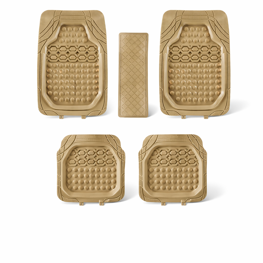Universal Fit Premium Rubber Car Floor Mats Set (5 Pcs) – Waterproof Anti-Slip
