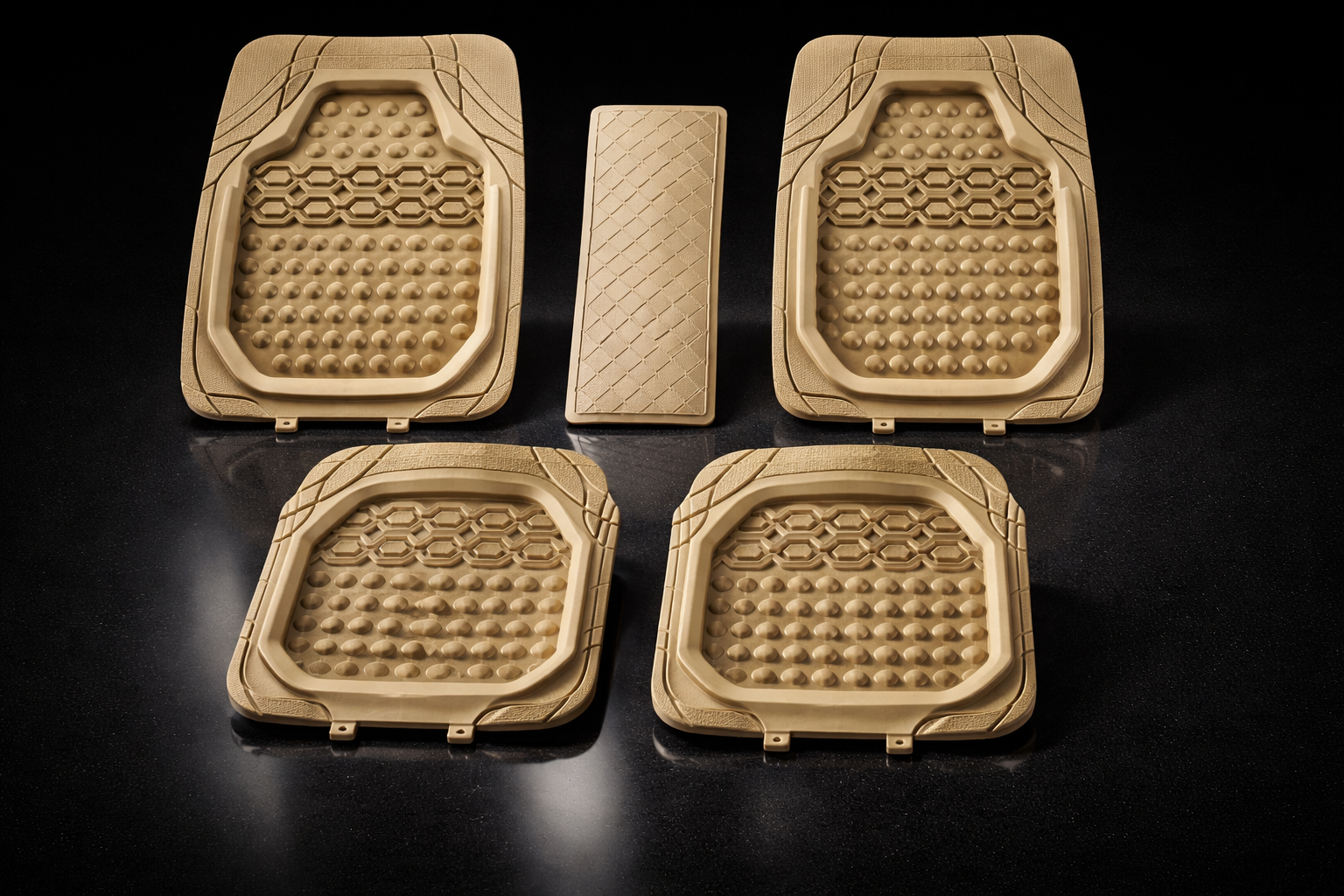 Universal Fit Premium Rubber Car Floor Mats Set (5 Pcs) – Waterproof Anti-Slip