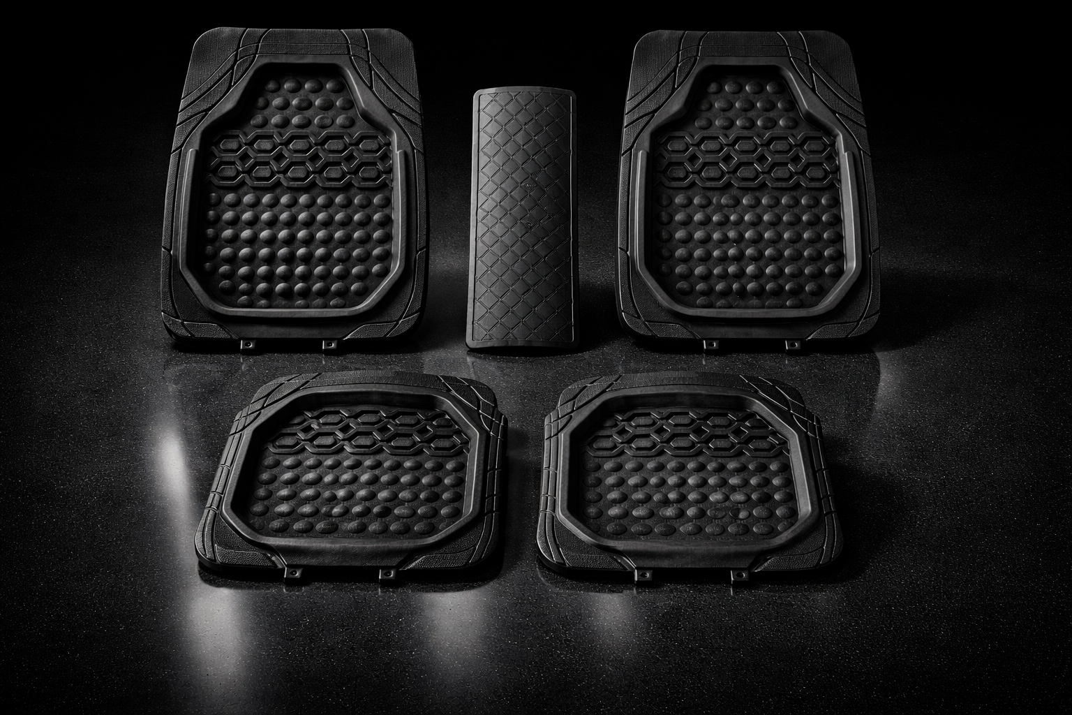 Universal Fit Premium Rubber Car Floor Mats Set (5 Pcs) – Waterproof Anti-Slip