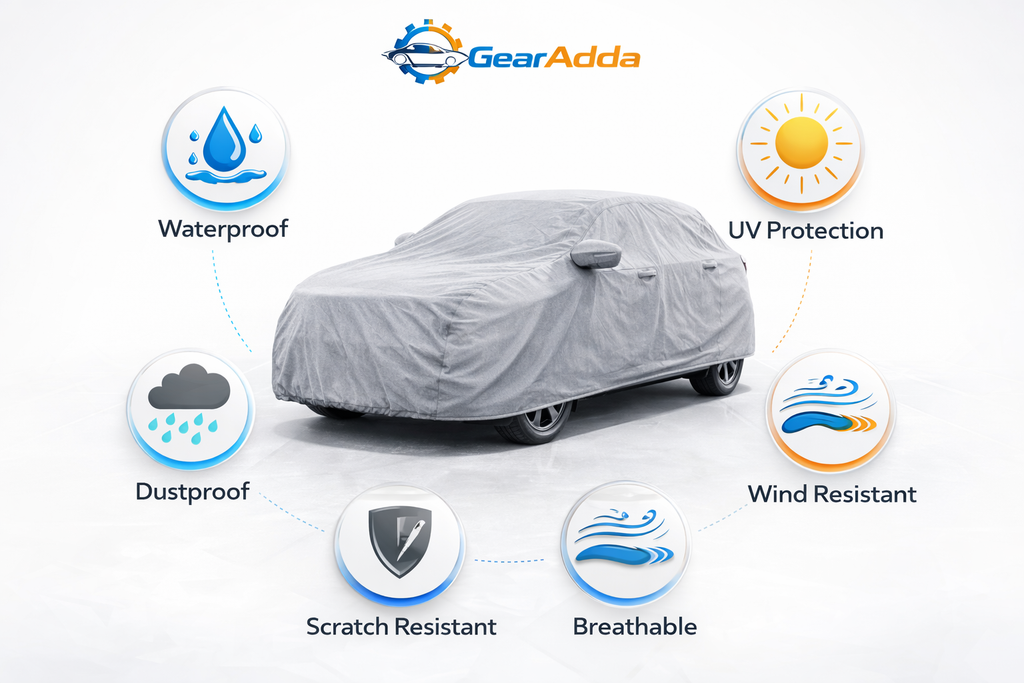 Premium Waterproof Car Cover for Hyundai Tucson (2021–2024) – Double Coated PVC with Soft Cotton Inner