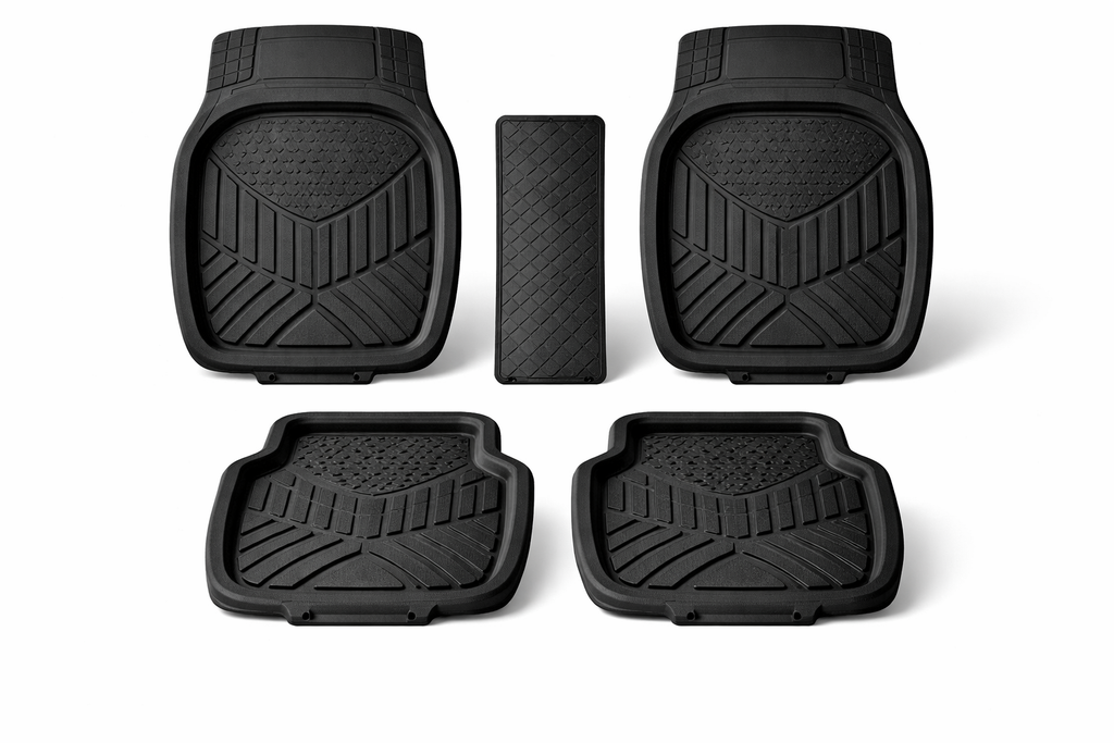 Universal Premium Rubber Car Floor Mats Set (5 Pcs) – Anti-Slip, Waterproof, All-Weather Interior Protection