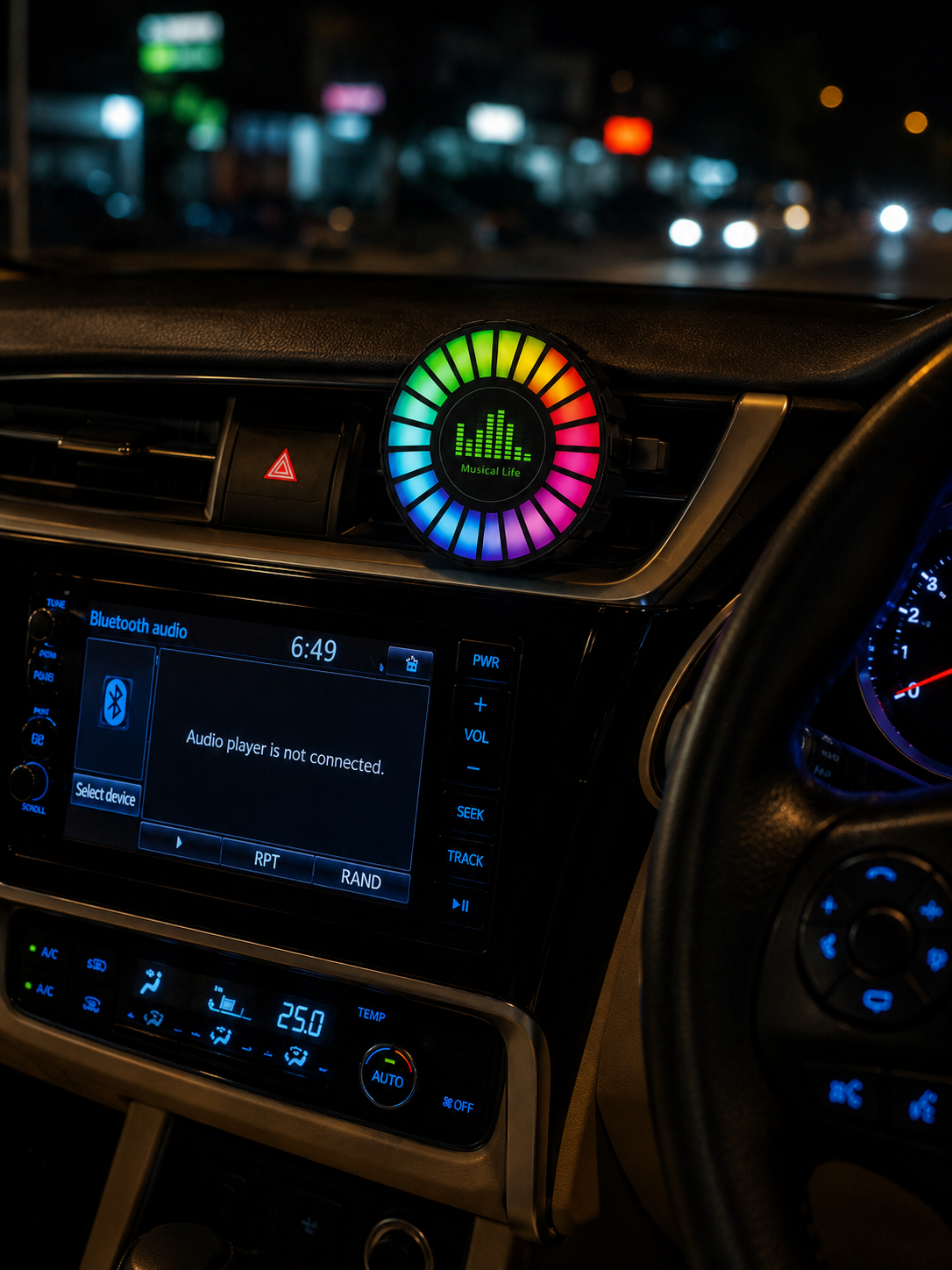 RGB Car Air Vent Clip M8 – Musical Life Car Air Freshener with Colorful LED Lights