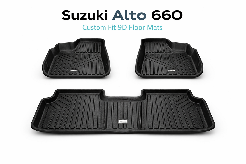 TPR 9D Car Floor Mats for Suzuki Alto 660 – Waterproof, Anti-Slip, Full Coverage Custom Fit Mat