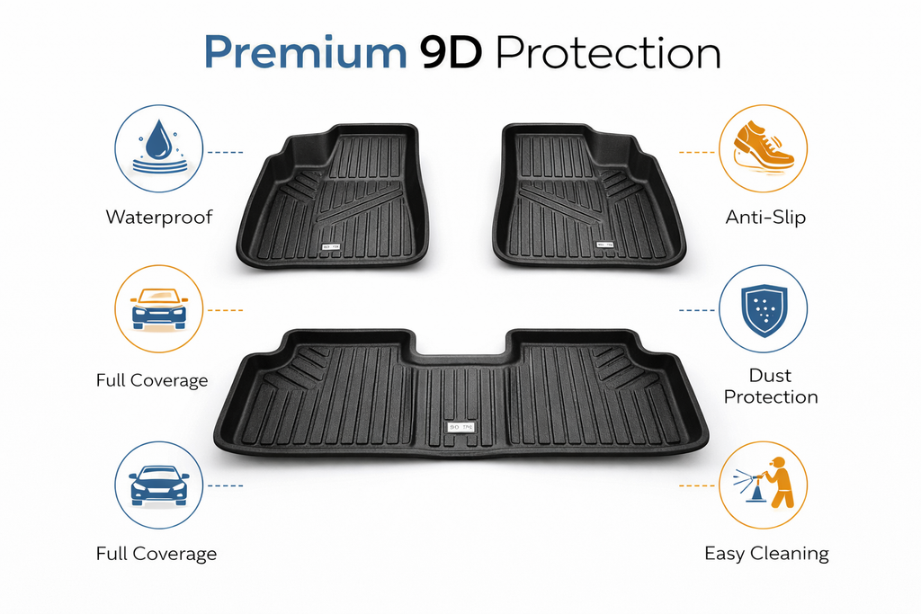 TPR 9D Car Floor Mats for Suzuki Alto 660 – Waterproof, Anti-Slip, Full Coverage Custom Fit Mat
