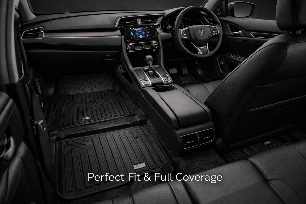 TPR 9D Car Floor Mats for Honda Civic 2018–2022 – Waterproof, Anti-Slip, Full Coverage Custom Fit Mats