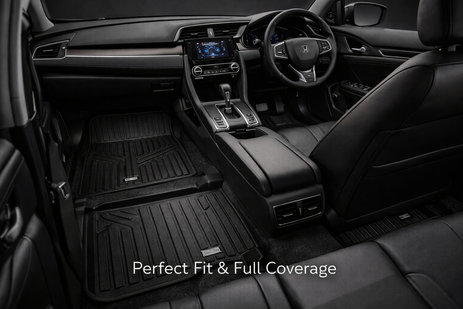 TPR 9D Car Floor Mats for Honda Civic 2018–2022 – Waterproof, Anti-Slip, Full Coverage Custom Fit Mats