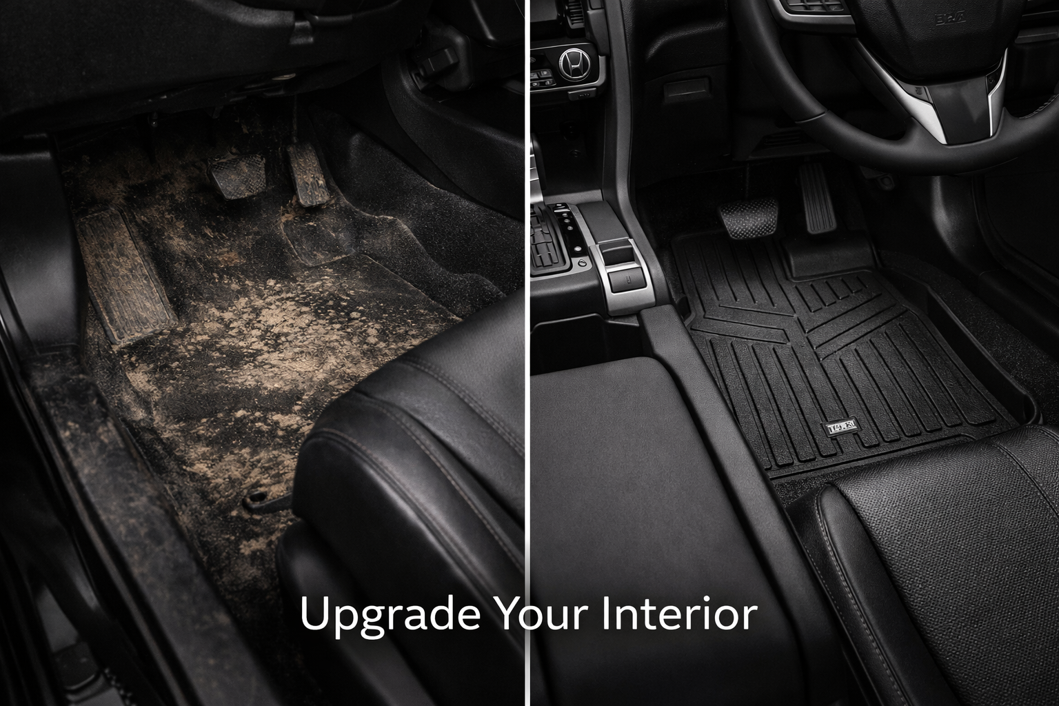 TPR 9D Car Floor Mats for Honda Civic 2018–2022 – Waterproof, Anti-Slip, Full Coverage Custom Fit Mats