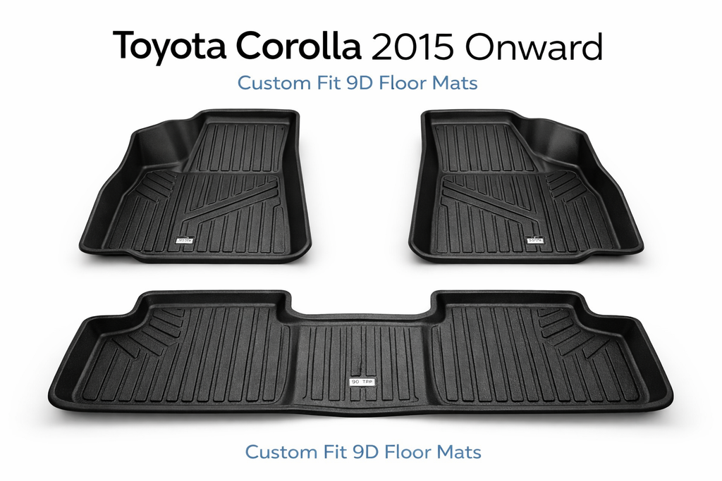 TPR 9D Car Floor Mats for Toyota Corolla 2015 Onward – Waterproof, Anti-Slip, Full Coverage Custom Fit Mats