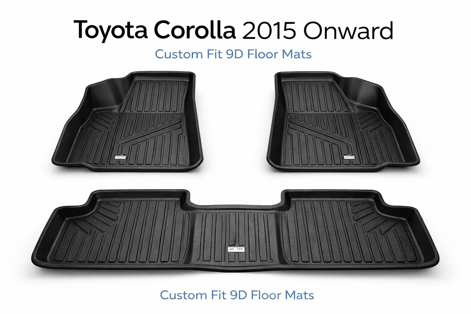 TPR 9D Car Floor Mats for Toyota Corolla 2015 Onward – Waterproof, Anti-Slip, Full Coverage Custom Fit Mats