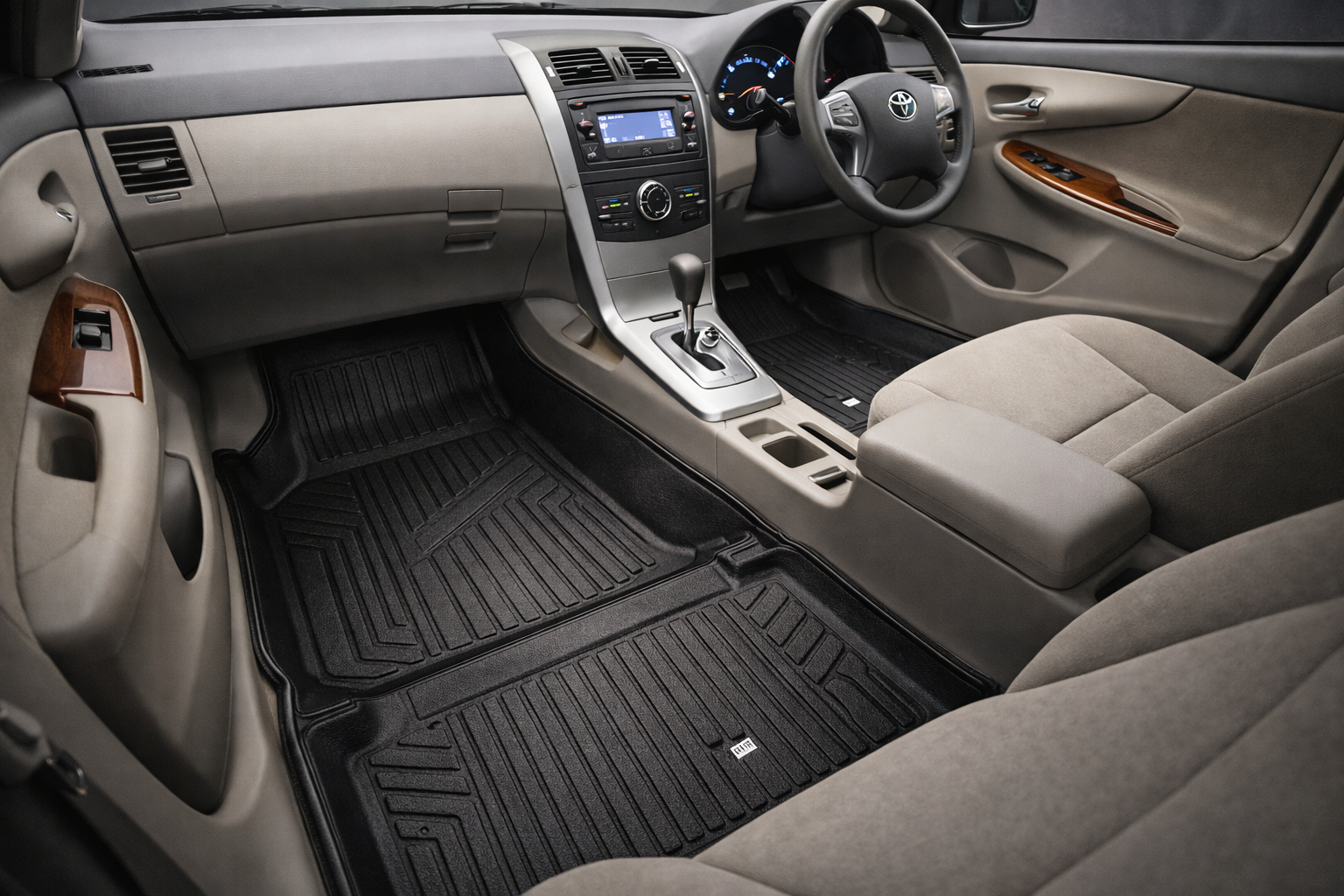 TPR 9D Car Floor Mats for Toyota Corolla 2010–2013 – Waterproof, Anti-Slip, Full Coverage Custom Fit Mats