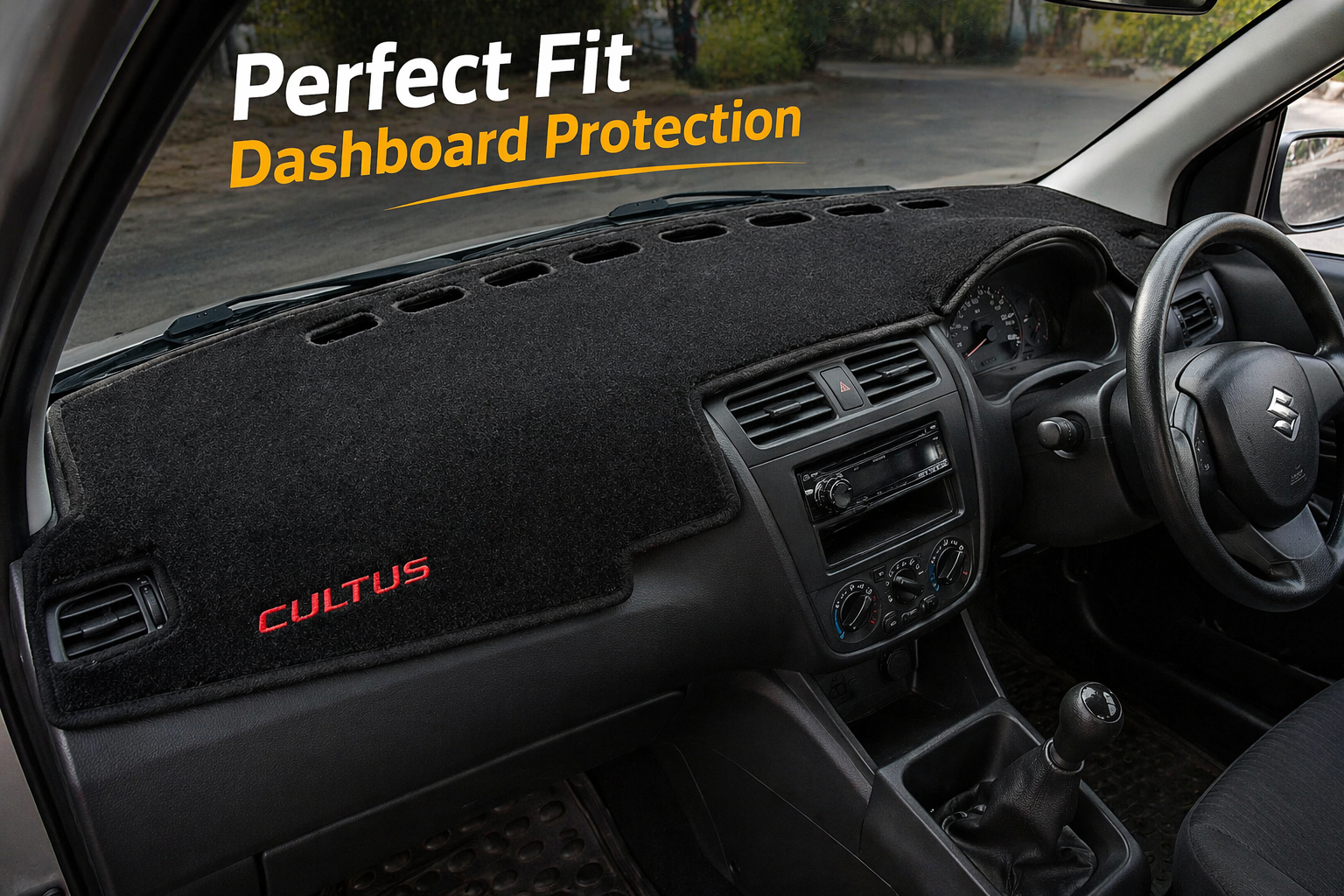 Premium Dashboard Mat for Suzuki Cultus – Anti-Slip Velvet Dashboard Cover, Heat Protection & Anti-Glare