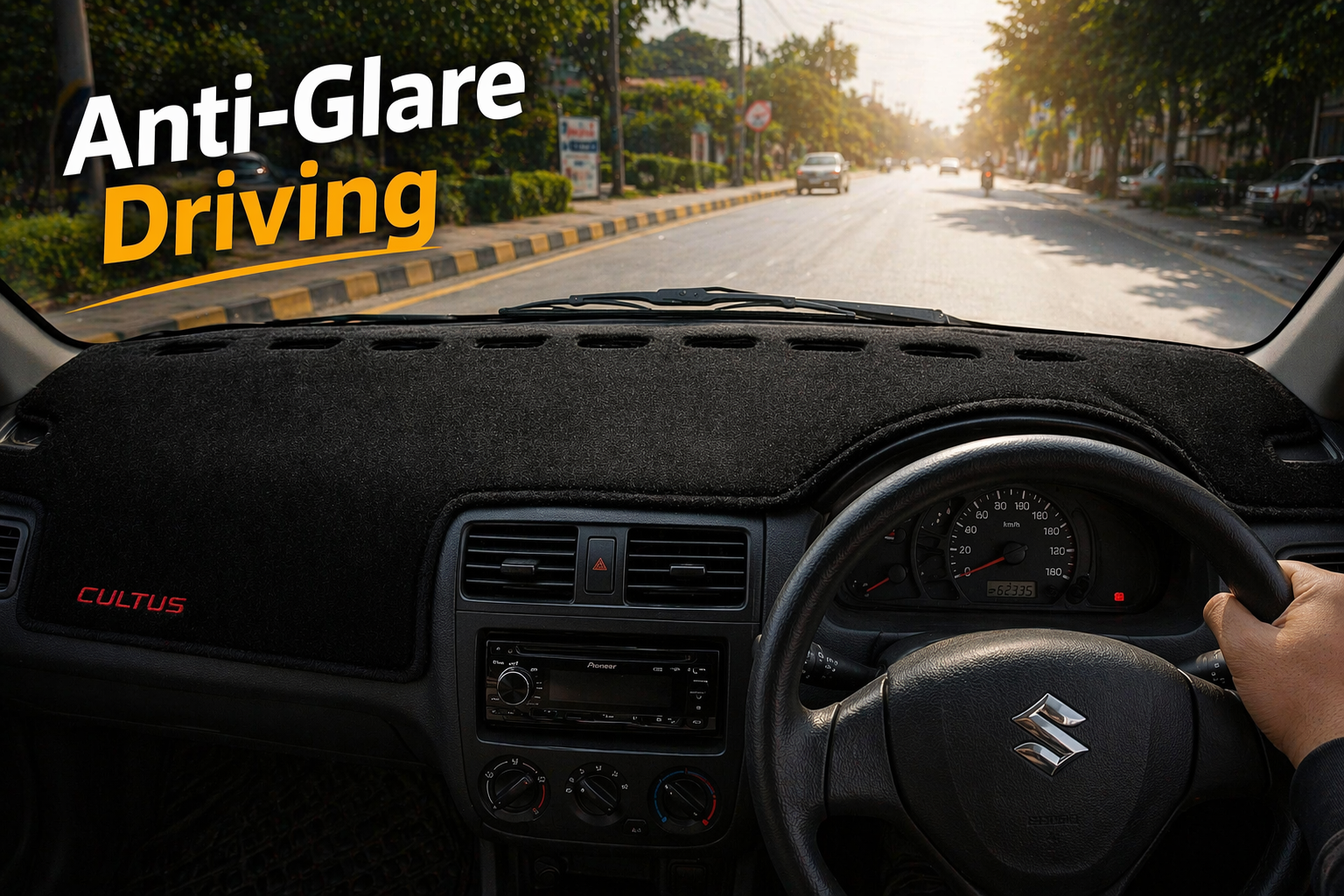Premium Dashboard Mat for Suzuki Cultus – Anti-Slip Velvet Dashboard Cover, Heat Protection & Anti-Glare