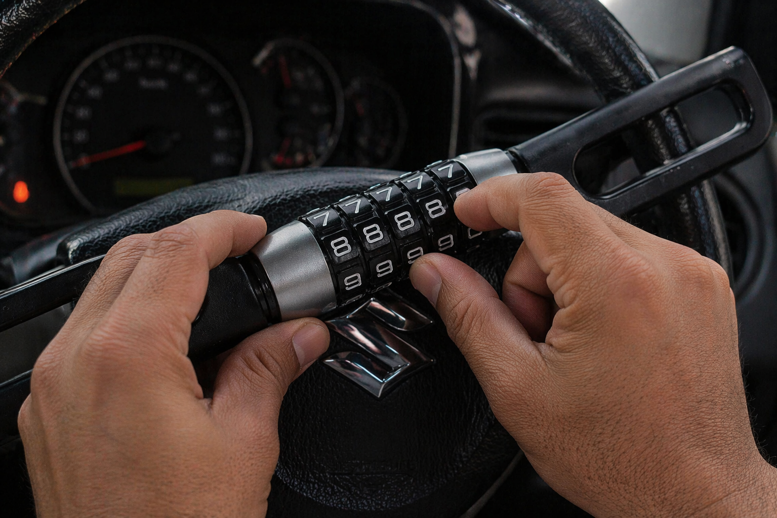 Premium Car Steering Wheel Lock – Password Combination Anti-Theft Lock