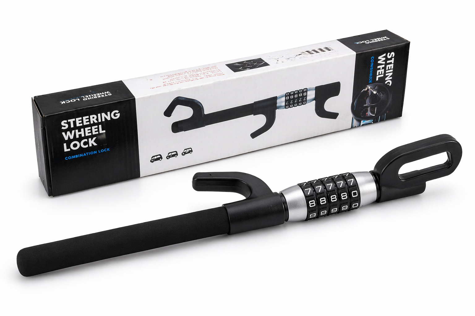 Premium Car Steering Wheel Lock – Password Combination Anti-Theft Lock