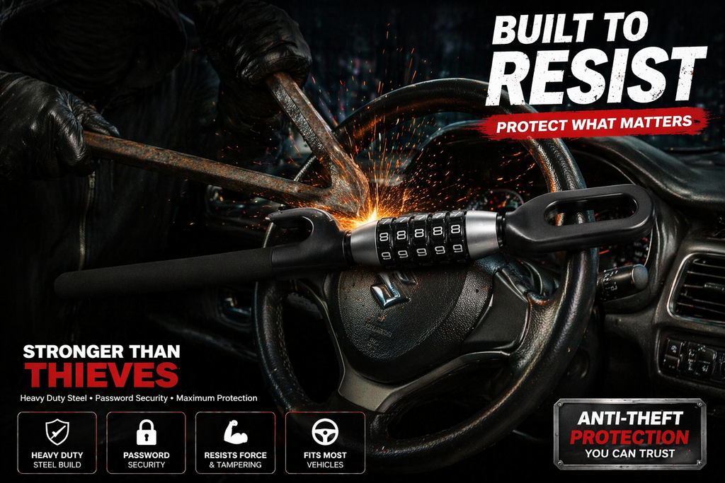 Premium Car Steering Wheel Lock – Password Combination Anti-Theft Lock