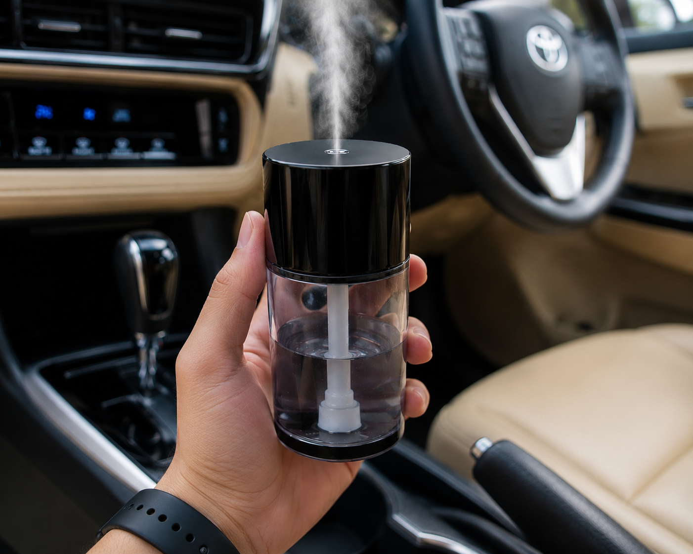 Mini Car Humidifier – Portable Aroma Diffuser with Soft Mist for Car Interior