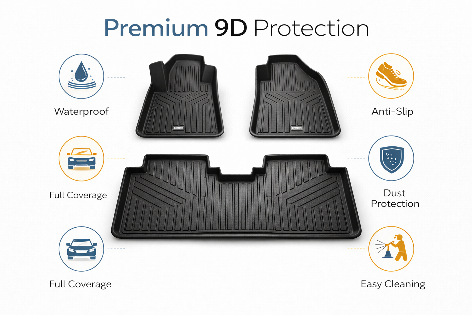 TPR 9D Car Floor Mats for HAVAL (All)  – Waterproof, Anti-Slip, Full Coverage Custom Fit SUV Mats (Pakistan Version)