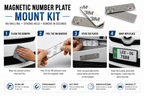 Magnetic Number Plate Mount Kit – No Drill License Plate Holder with 3M Adhesive (2 PCS)