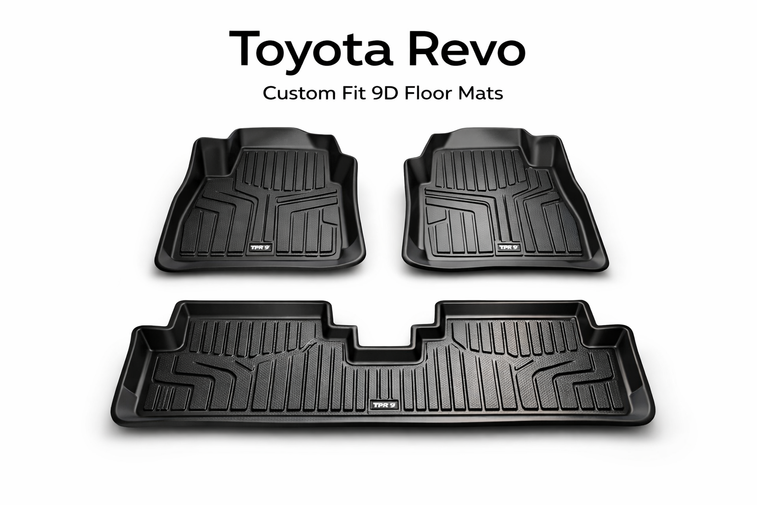 TPR 9D Car Floor Mats for Toyota Revo (Hilux) – Waterproof, Anti-Slip, Full Coverage Heavy-Duty Custom Fit Mats
