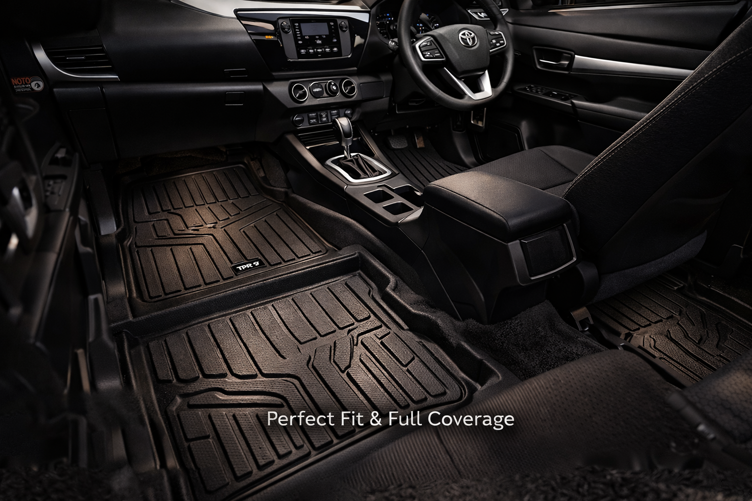 TPR 9D Car Floor Mats for Toyota Revo (Hilux) – Waterproof, Anti-Slip, Full Coverage Heavy-Duty Custom Fit Mats