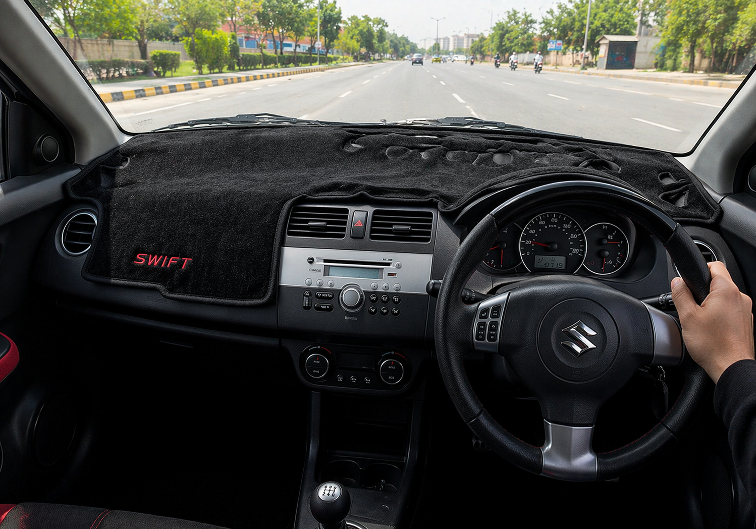 Premium Dashboard Mat for Suzuki Swift 2010–2017 – Anti-Slip Velvet Dashboard Cover, Heat Protection & Anti-Glare