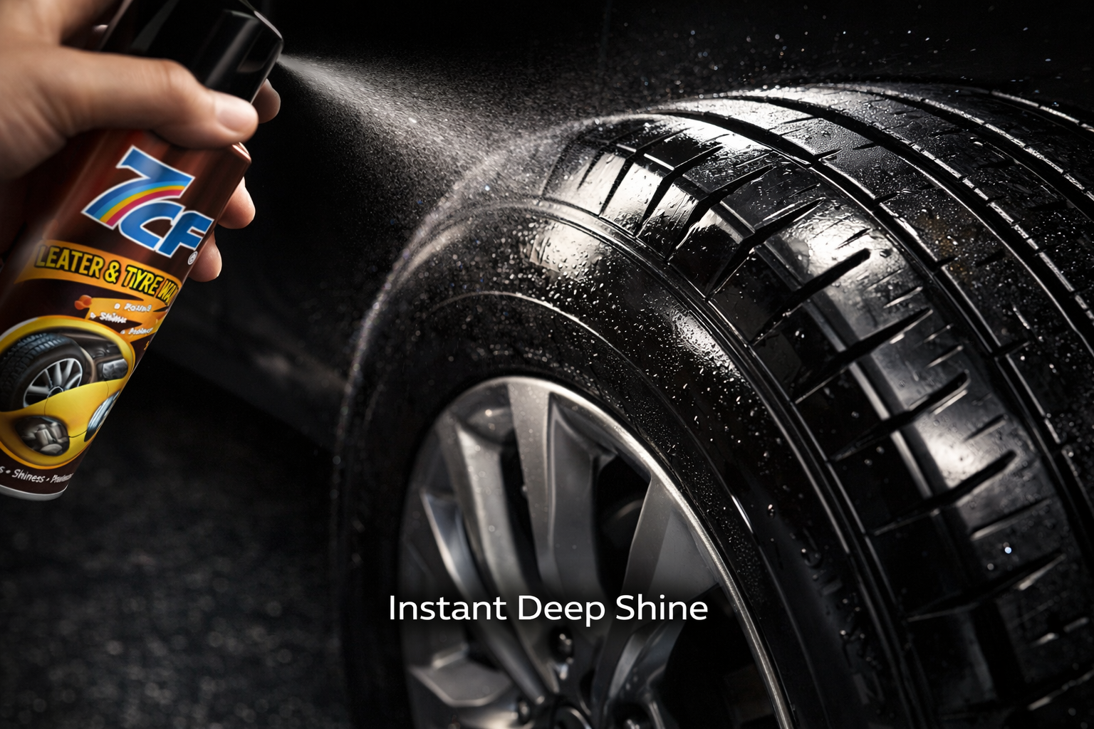 Tyre & Dashboard Wax Spray – Instant Shine, Water Resistant, Anti-Dust Polish for Tyres, Dashboard & Interior
