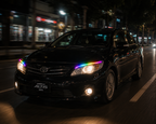 RGB Mobile App Controlled Daytime Running Lights (DRL) Strip Kit - Flexible Headlight Ambient LED for Cars
